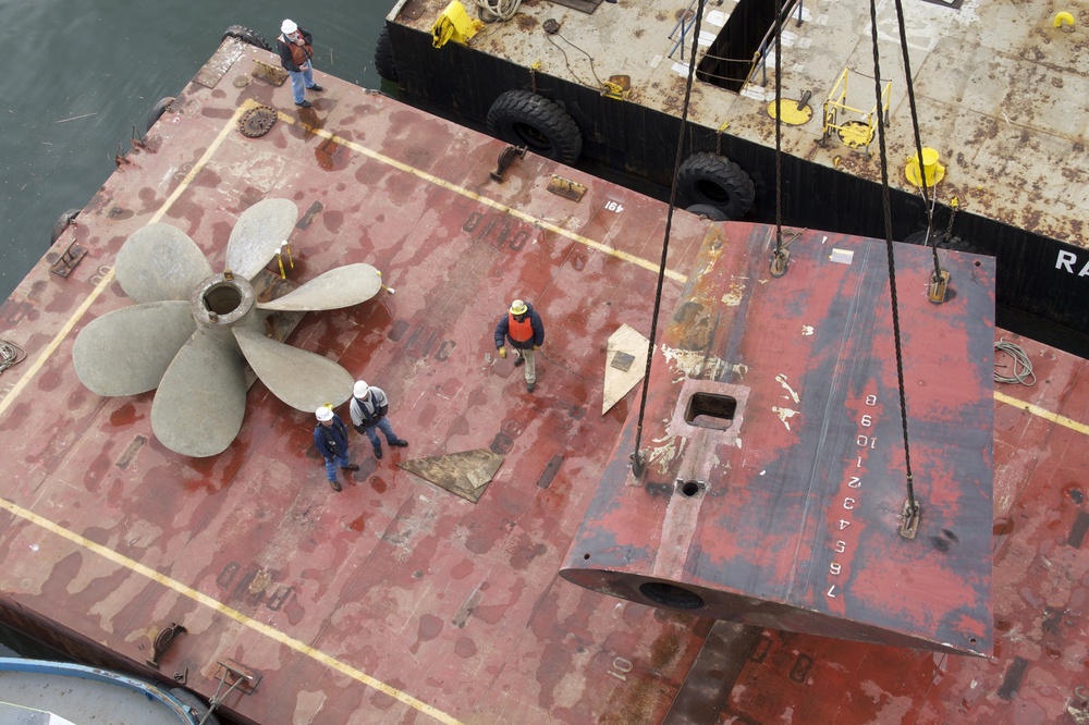 USS Bonhomme Richard in drydock