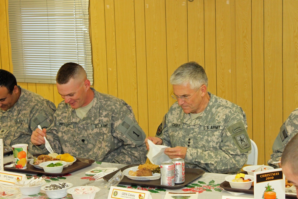 Army Chief of Staff Gen. George W. Casey Jr. visits troops on Christmas in Iraq