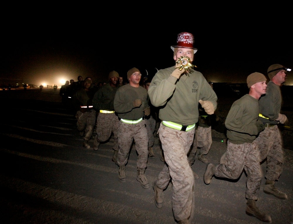 Marines ring in new year with 5K run in Afghanistan