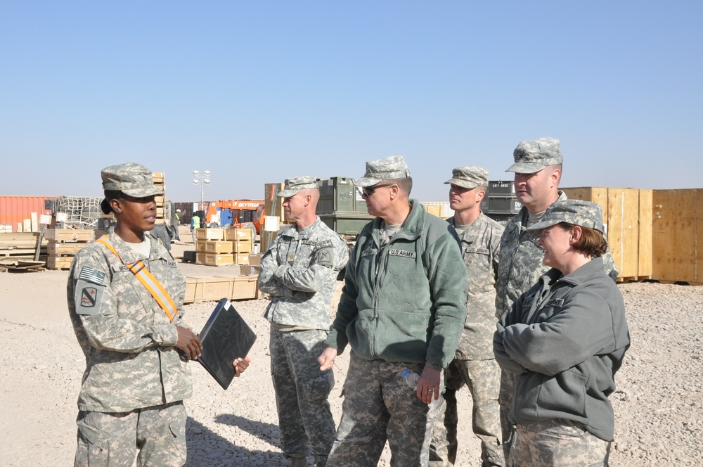 Joint Sustainment Command – Afghanistan Staff Conduct Battlefield Circulation Visit with 529th Combat Sustainment Support Battalion