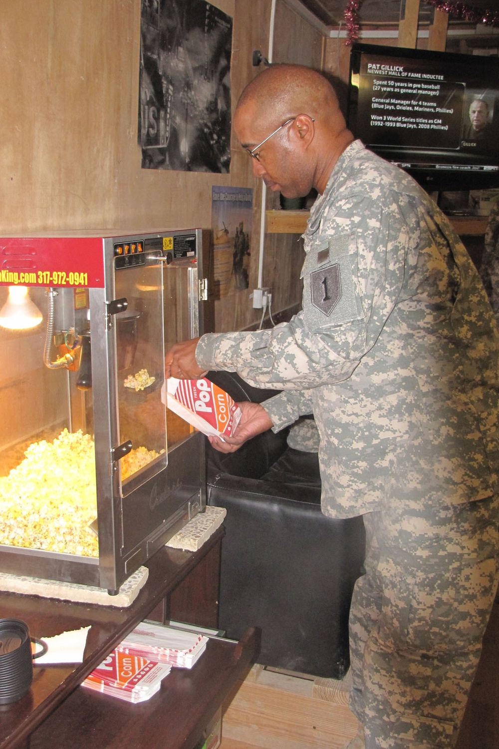 Supply soldiers take a break in the 'Living Room'
