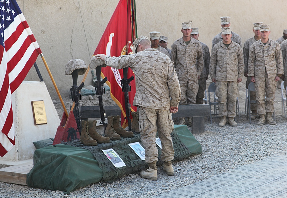 3rd Battalion, 5th Marine Regiment honor fallen Marine