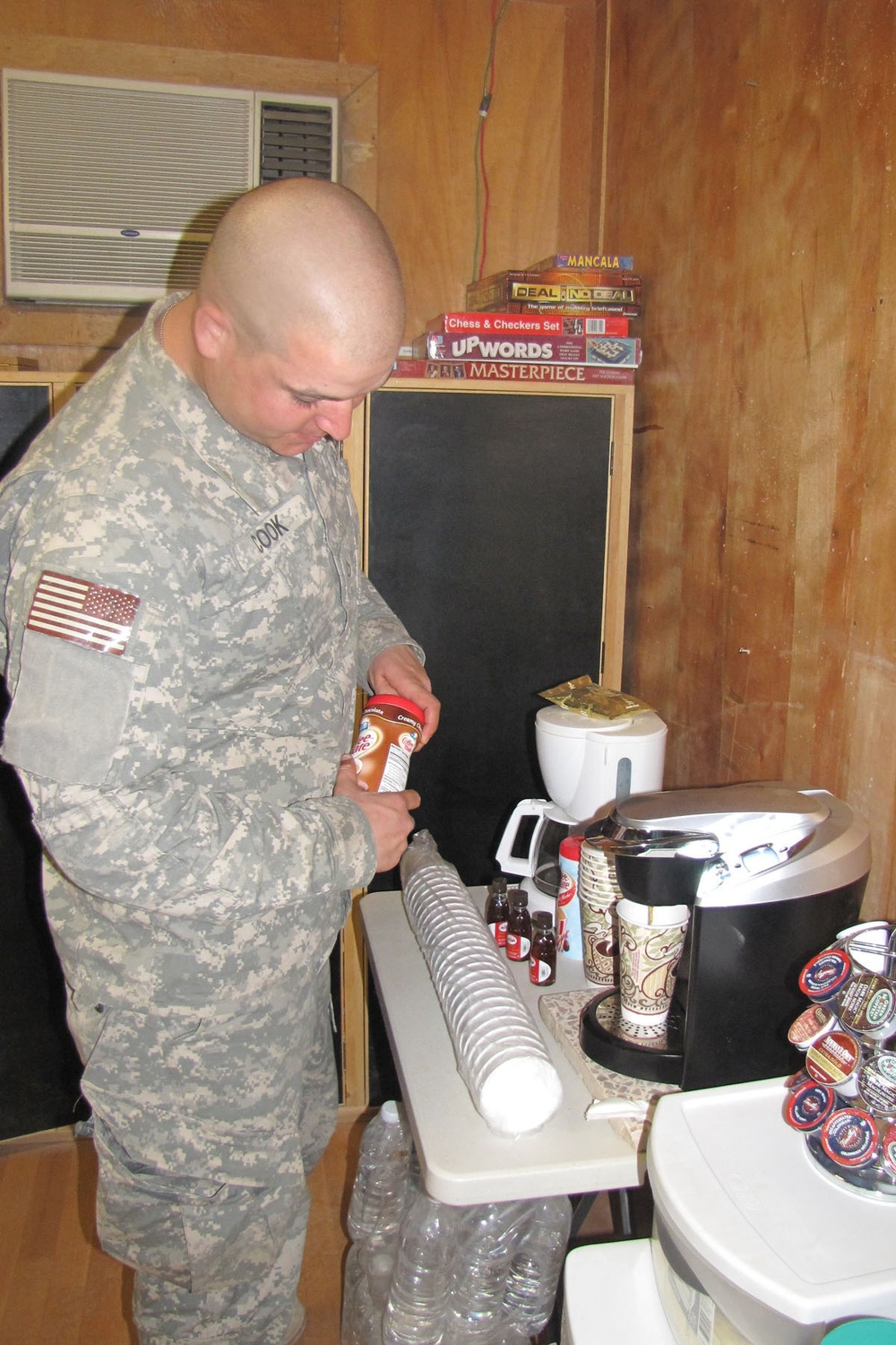 Supply Soldiers take a break in the ‘Living Room’