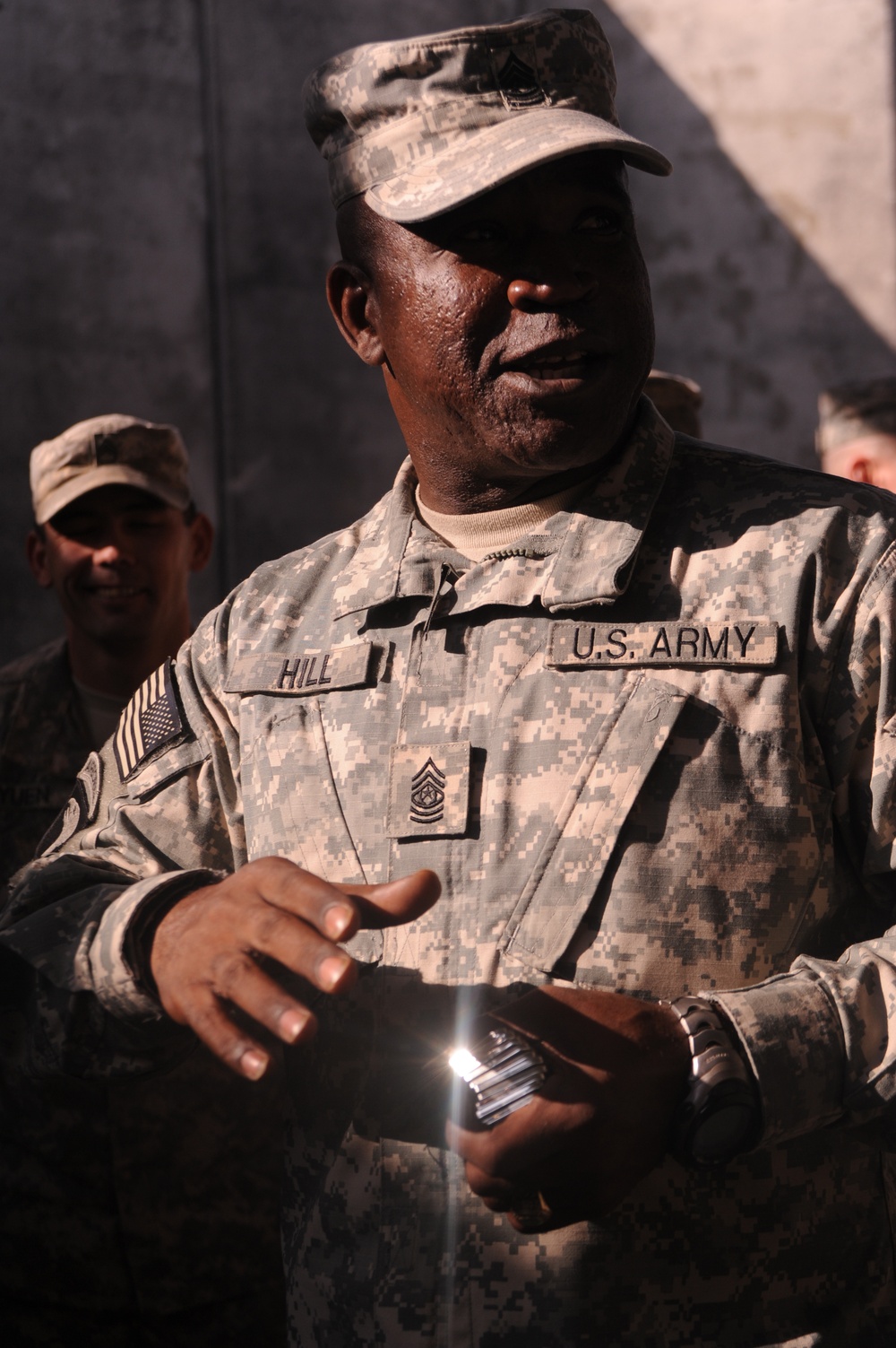 Command Sgt. Maj. Marvin L. Hill visits Camp Sabalu-Harrison