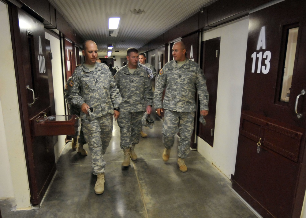 Sgt. Maj. of the Army Kenneth Preston visits soldiers assigned to Joint Task Force Guantanamo