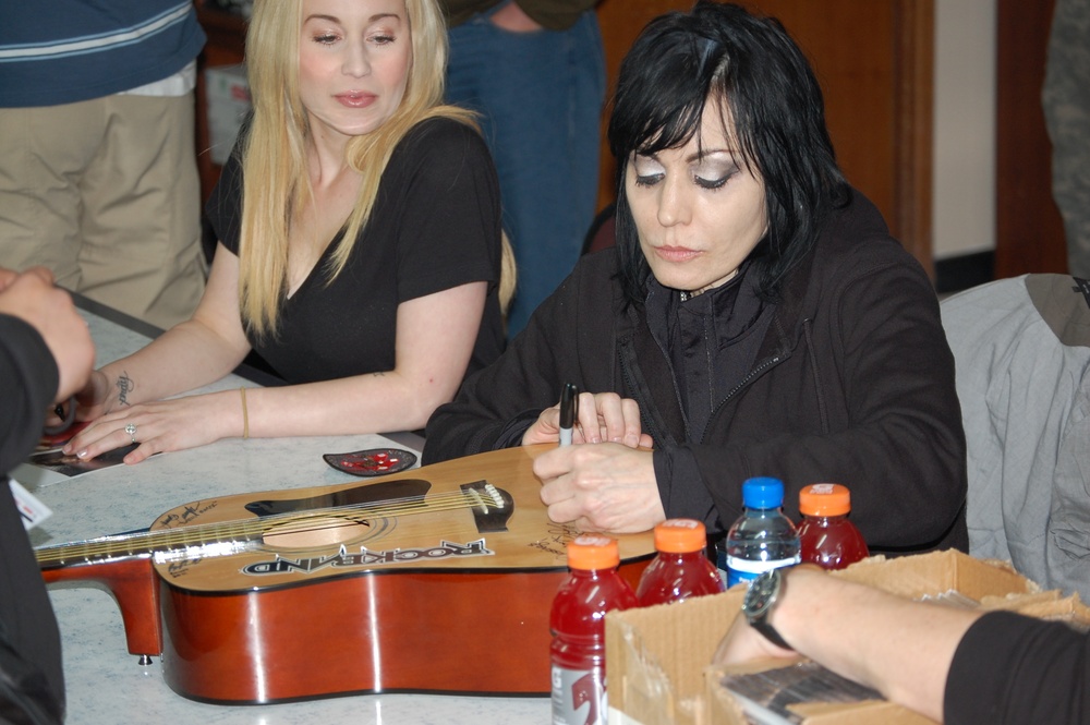Joan Jett and Kellie Pickler Rock and Lull Camp Buehring