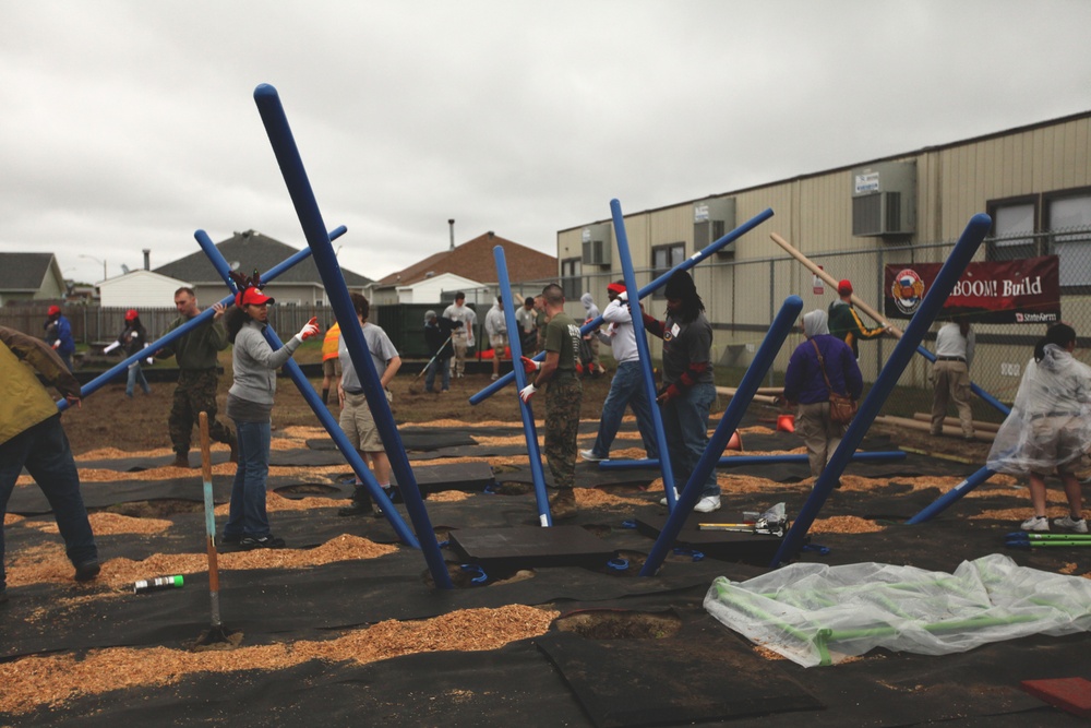 Marines team up with non-profit to build playground
