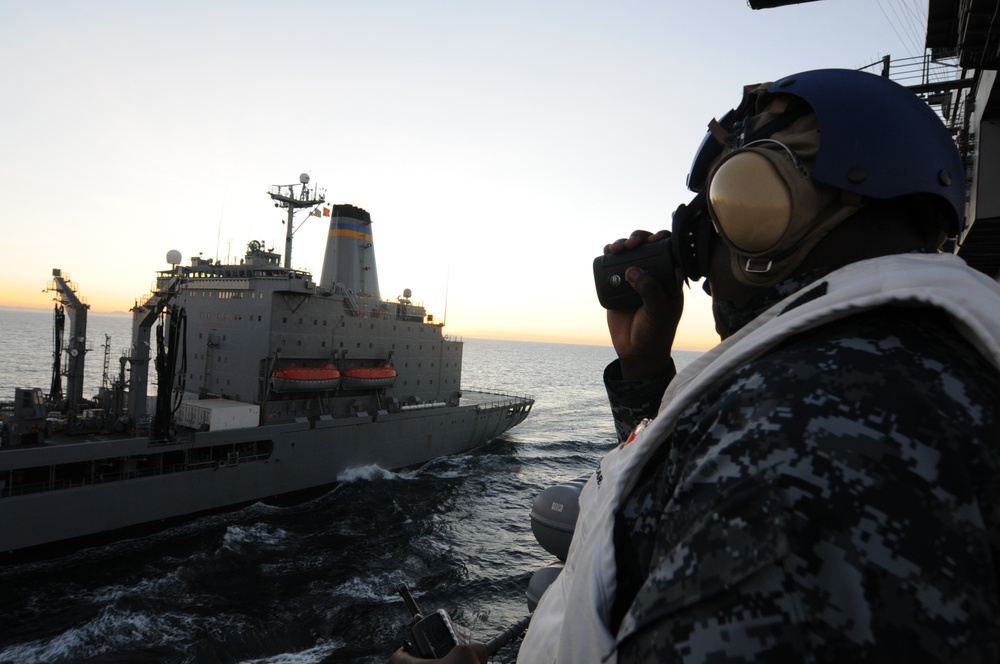 USS Ronald Reagan conducts replinishment at sea