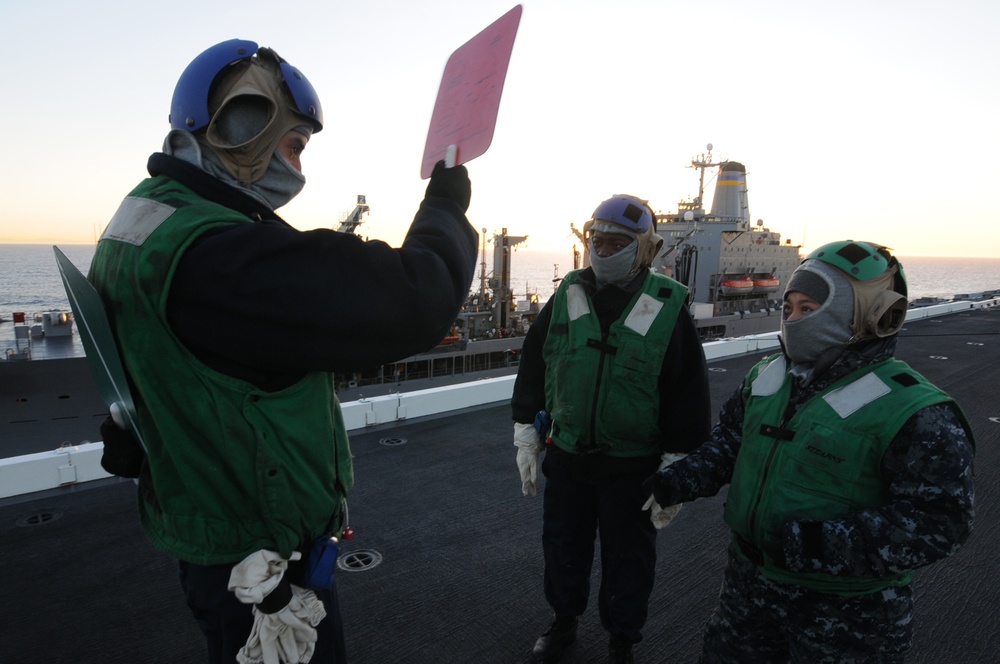 USS Ronald Reagan conducts replinishment at sea