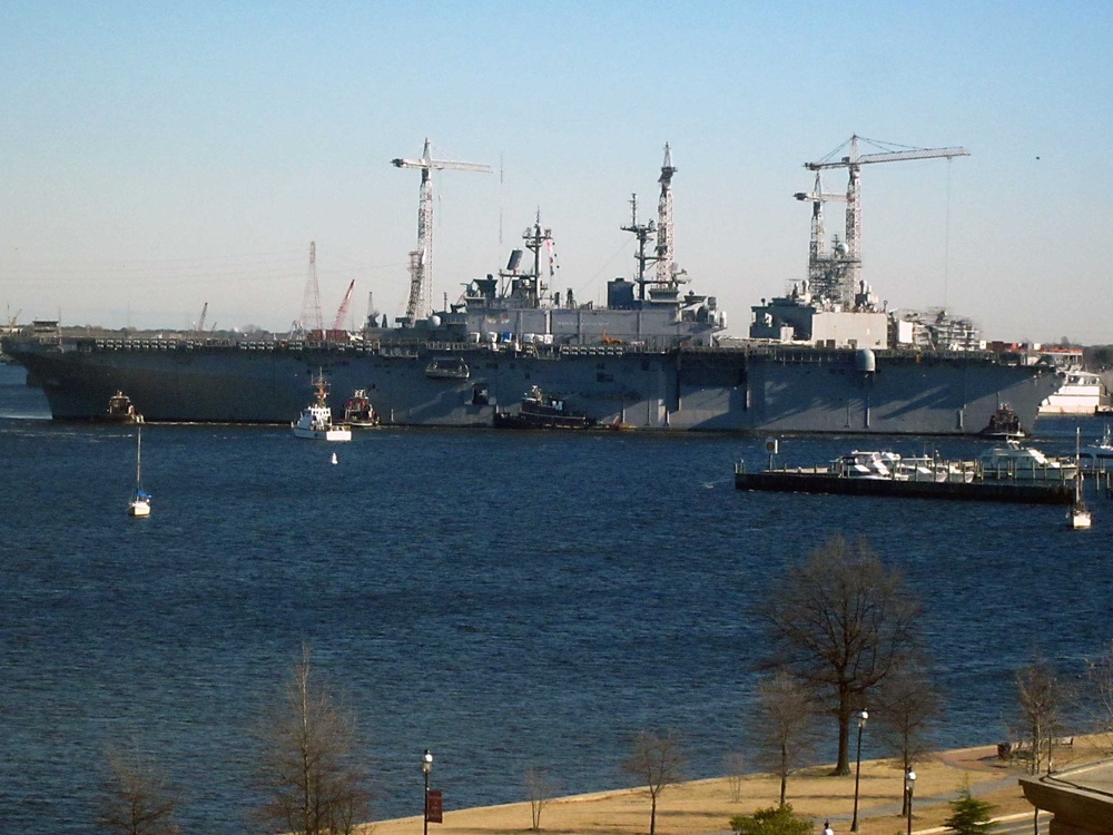 USS Wasp moves to BAE Shipyards