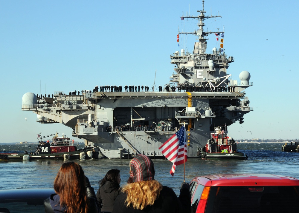 USS Enterprise Departs Naval Station Norfolk