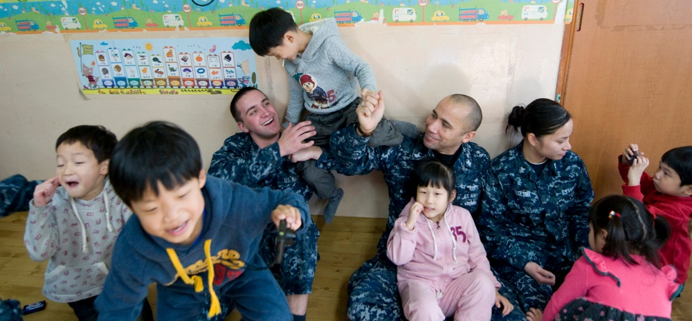 USS Carl Vinson Sailors' Community Service at a Korean Orphanage