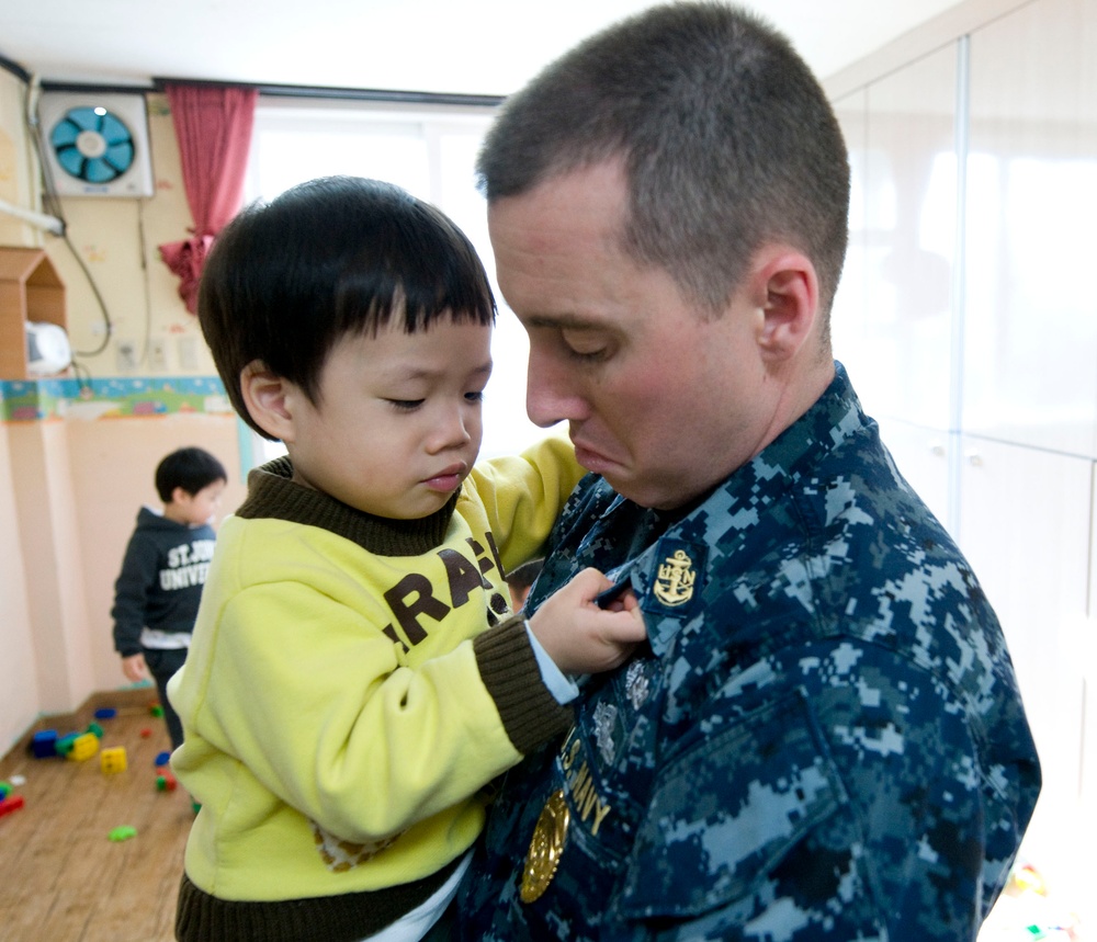 USS Carl Vinson Sailors' Community Service at a Korean Orphanage