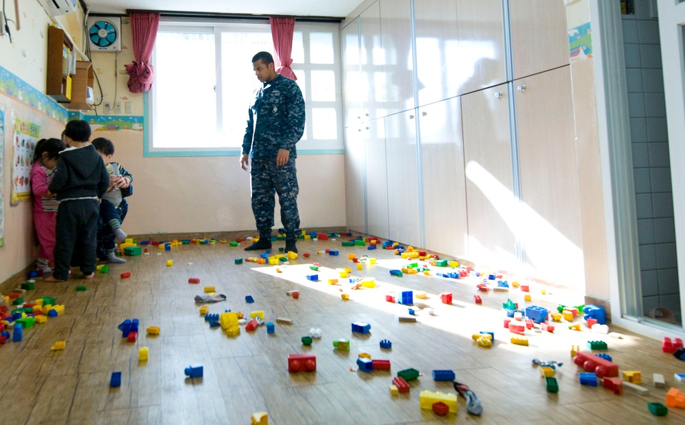 USS Carl Vinson Sailors' Community Service at a Korean Orphanage