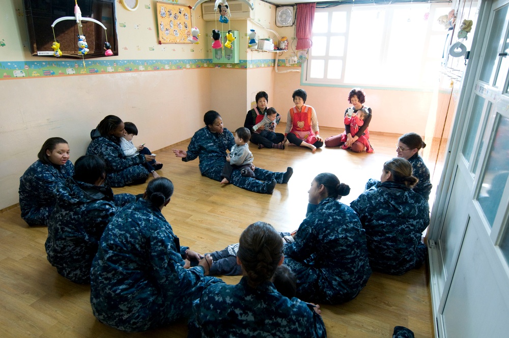 USS Carl Vinson Sailors' Community Service at a Korean Orphanage