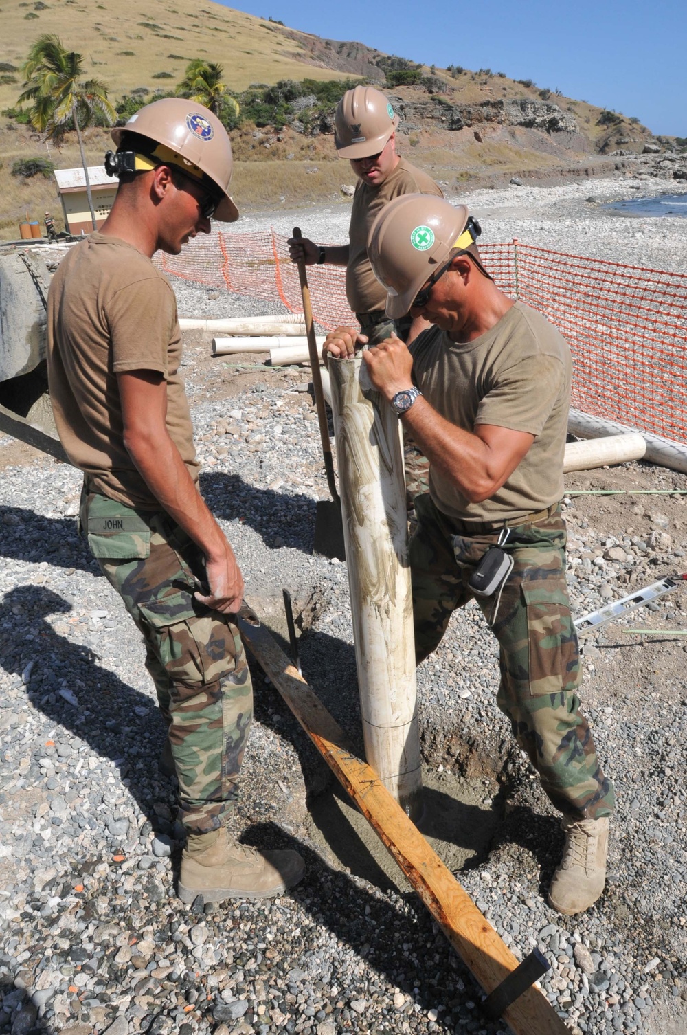 Seabees working in Guantanamo Bay
