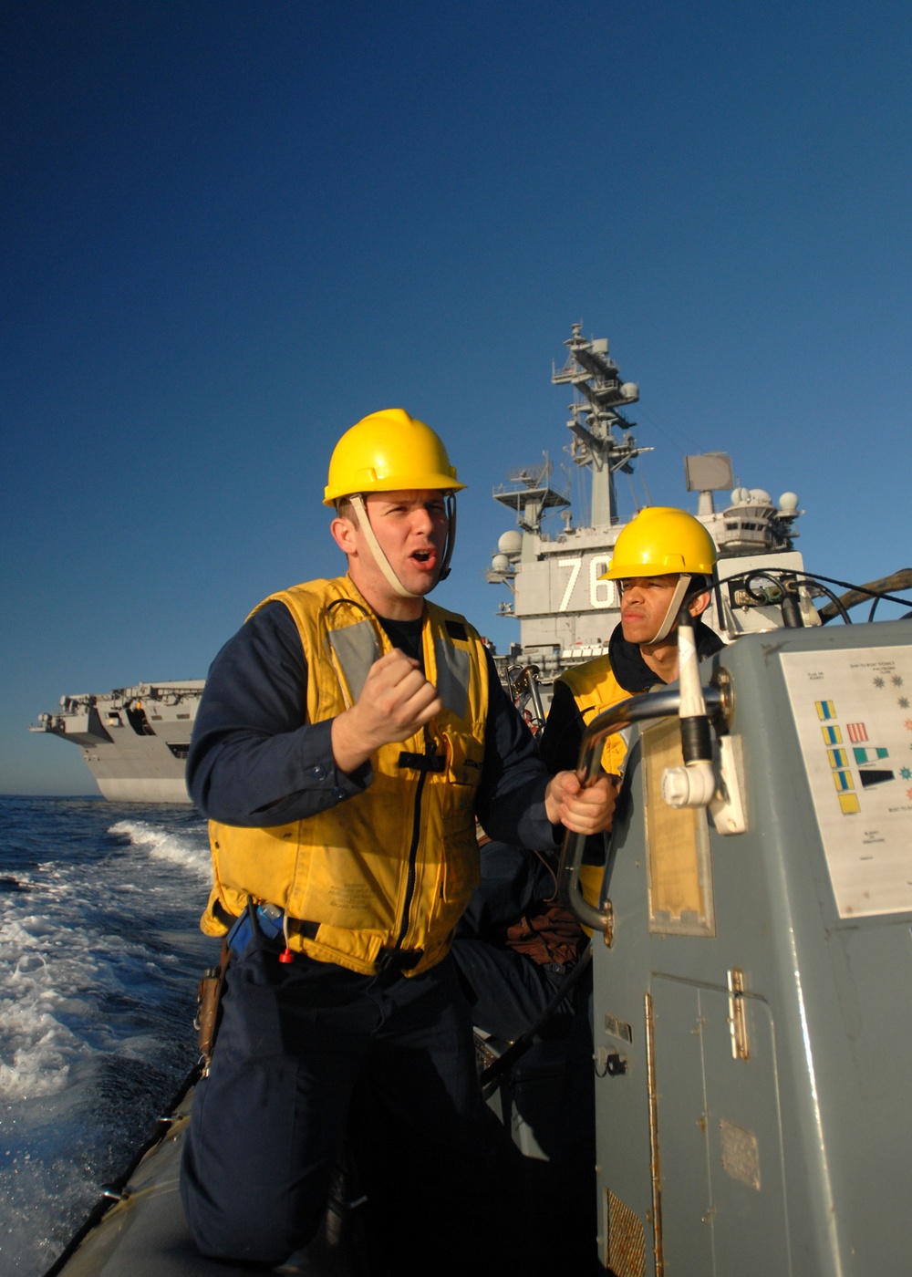 USS Ronald Reagan crew conduct Rigid Hull Inflatable Boat operations