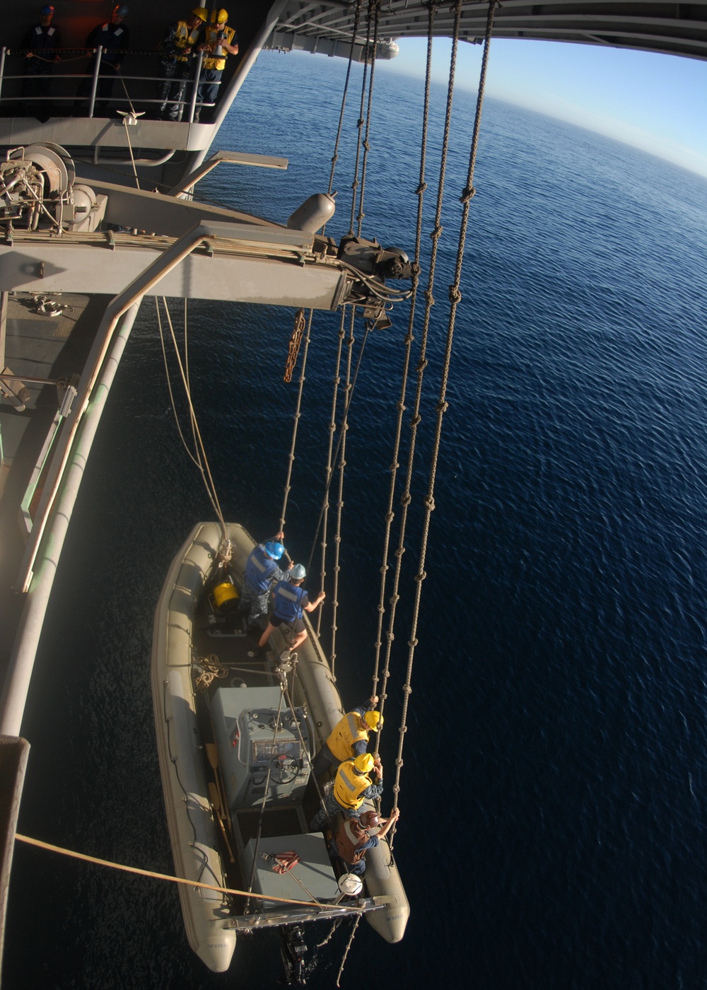 USS Ronald Reagan crew conduct Rigid Hull Inflatable Boat operations