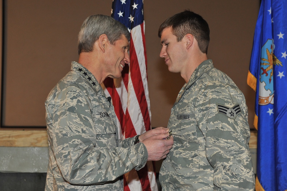 CSAF presents two Purple Hearts at Bagram Airfield