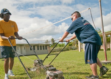 USNS Matthew Perry Sailors Do Yardwork in Guam