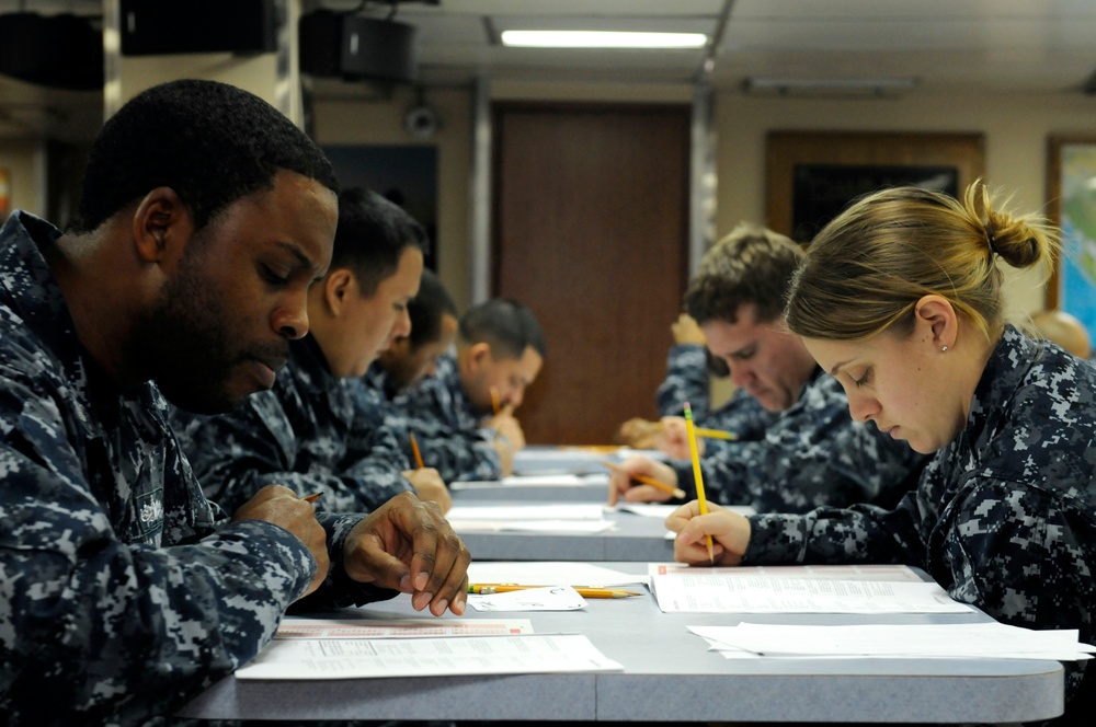 Chief Petty Officer Advancement Exam Aboard USS Blue Ridge