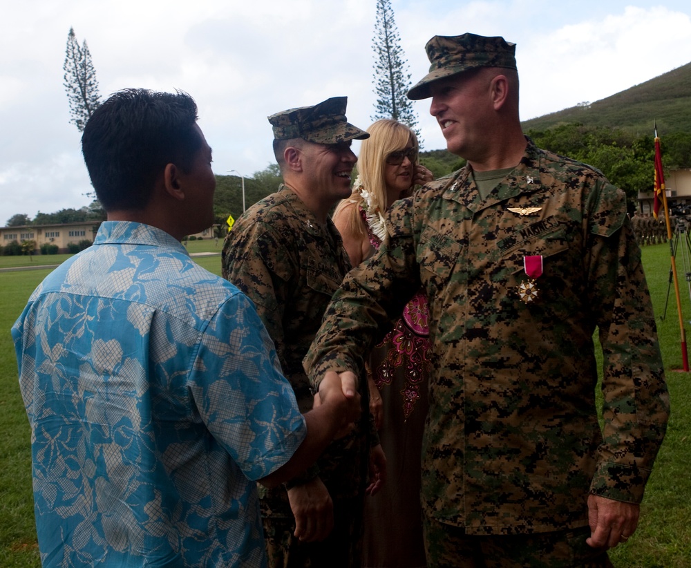 Marine Corps Base Hawaii Headquarters Battalion change of command ceremony