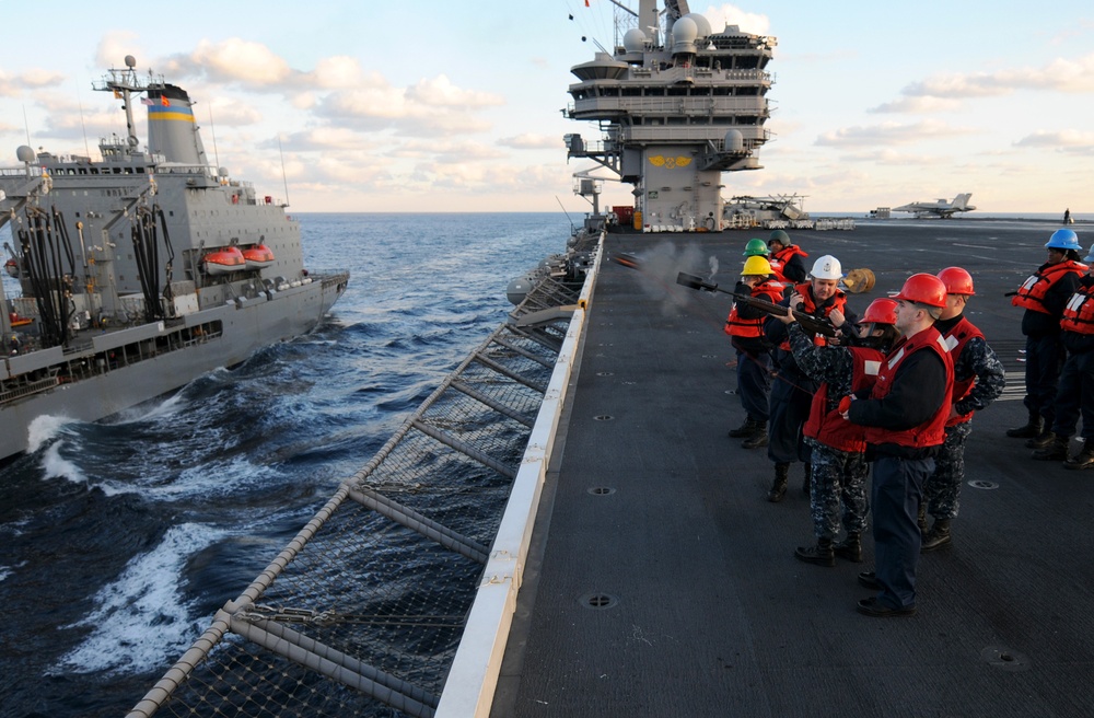 USS George H.W. Bush Refuels at Sea