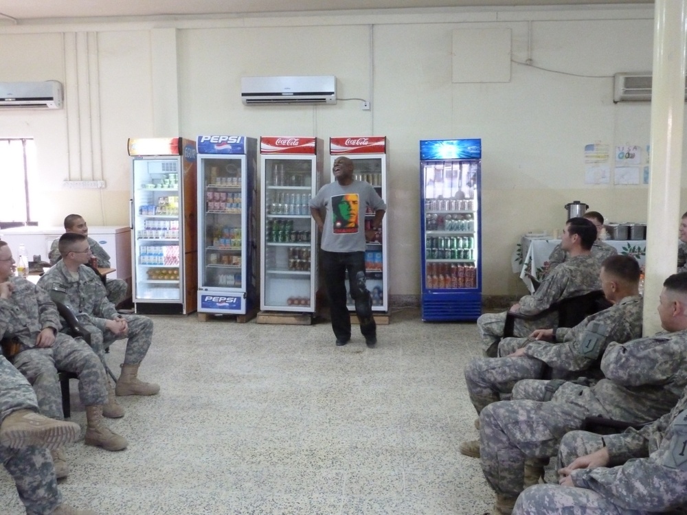 ‘Dragon’ Battalion soldiers at Joint Security Station Muthana get comic relief from daily routine