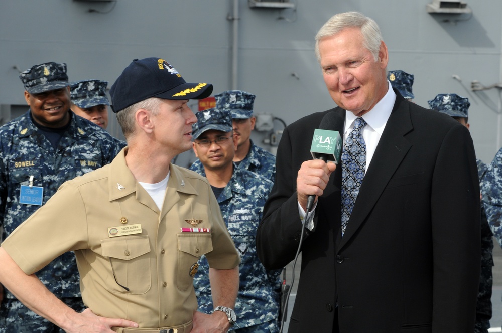 USS Ronald Reagan golf action