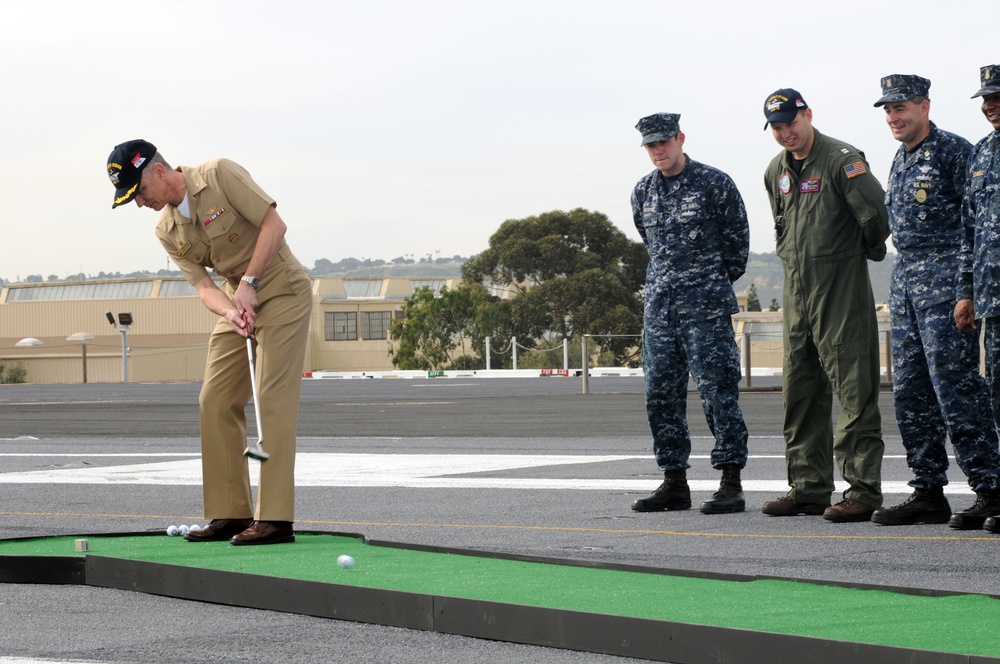 USS Ronald Reagan golf action