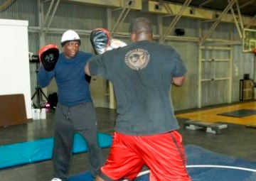 Billy Blanks visits Camp Bondsteel