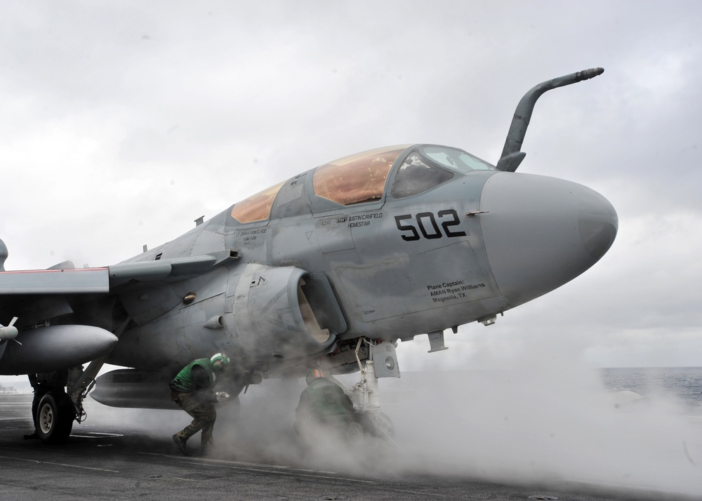 USS Enterprise launches aircraft