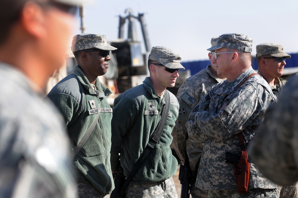 Army Reserve Chief talks with troops in Afghanistan