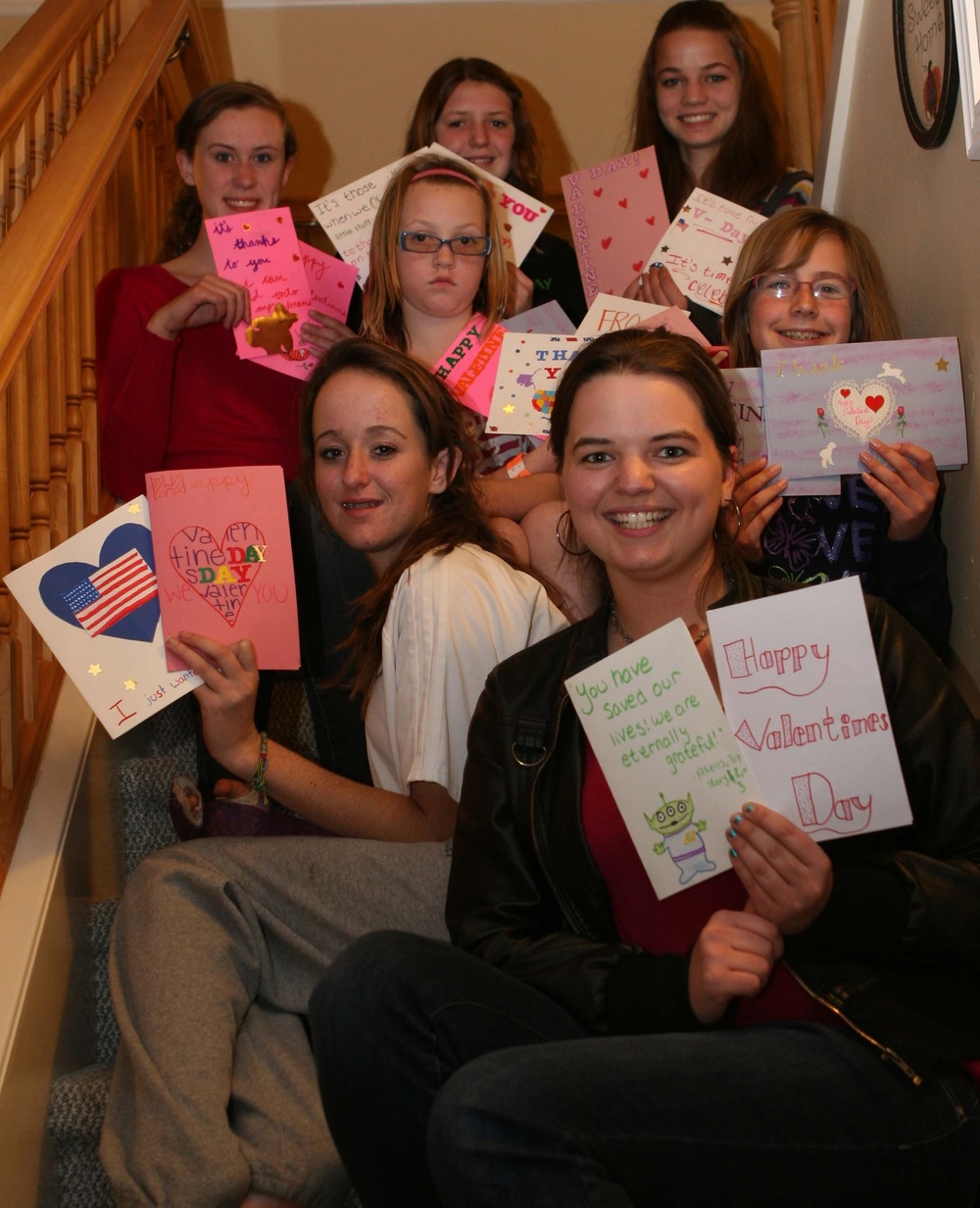 Poway girls send love to deployed Marines