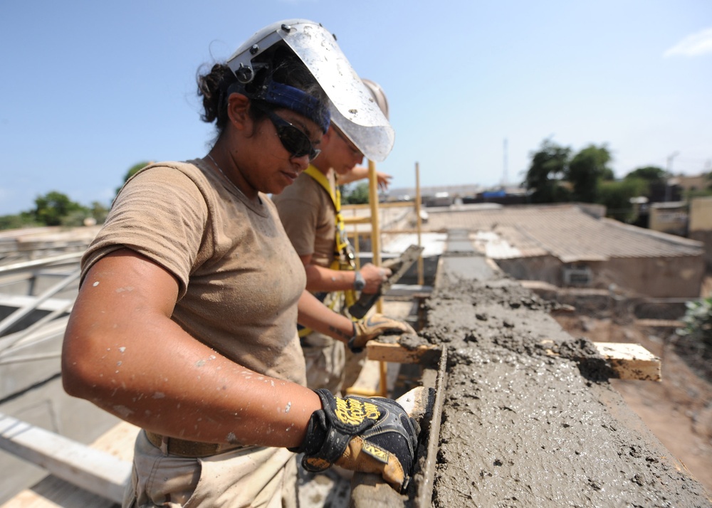 NMCB-74 Finishes Concrete Work for Djibouti School