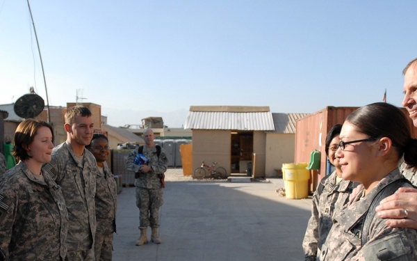 Army Reserve Chief promotes Reservist serving in Afghanistan
