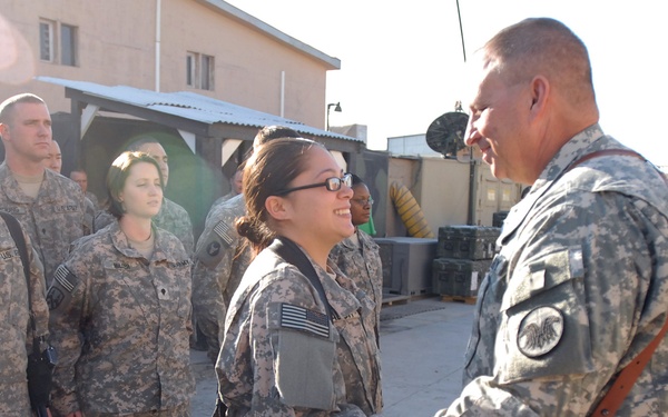 Army Reserve Chief promotes Reservist serving in Afghanistan