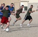 US and UK troops play friendly soccer game