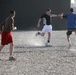 US and UK troops play friendly soccer game