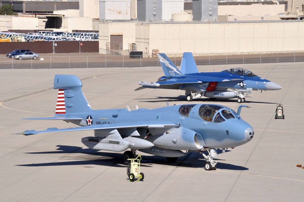 An E/A-6B Prowler Arrives at NAS North Island