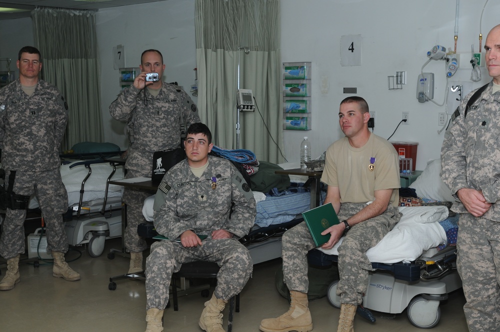 Soldiers awarded the Purple Heart for actions