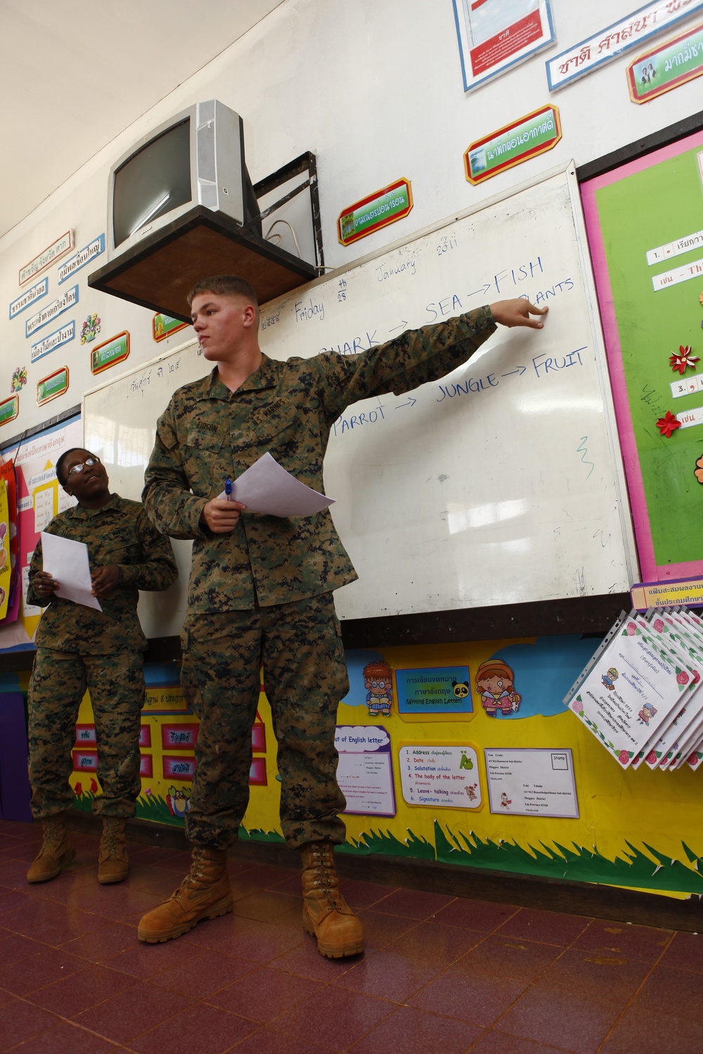 Civil Affairs Marines participate in relationship building projects during Cobra Gold 2011