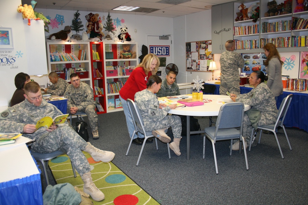 Soldiers step into the reading room