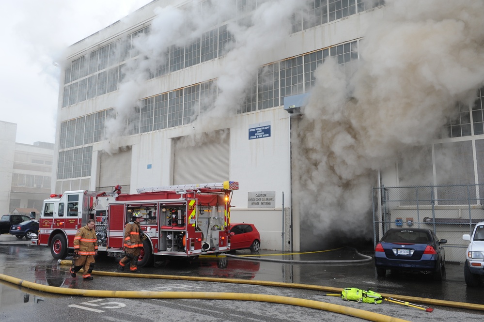Fire at the defense distribution depot