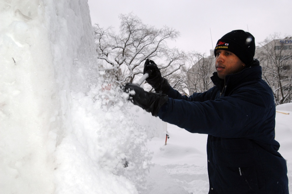 Misawa Sailors to Create Snow Sculpture in Northern Japan