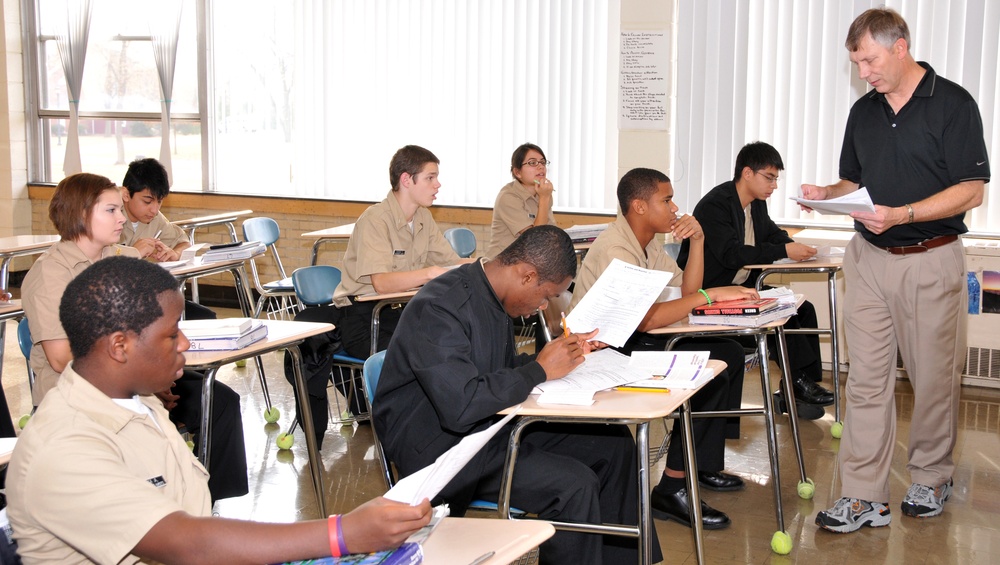 Navy JROTC students get homework assignments