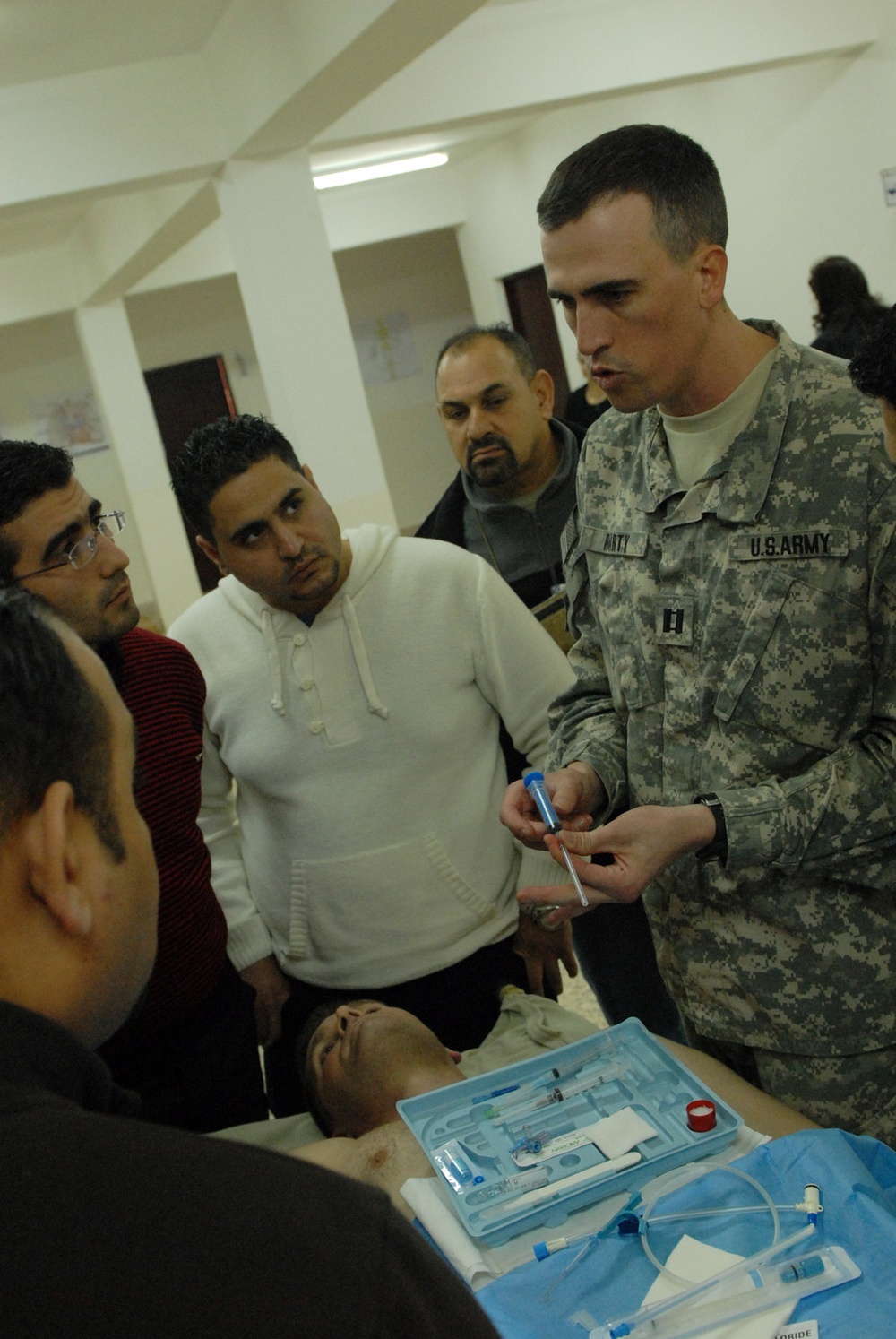 USD-C medical personnel teach trauma care course to Ramadi doctors to help save lives