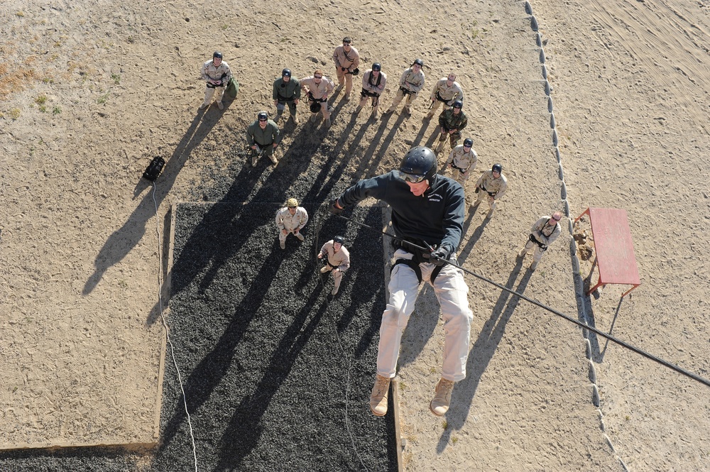 EOD Training and Education Unit 1 conducts rappeling training