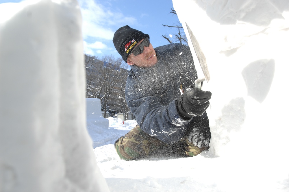 Misawa Navy Snow Team Creates 'Ice Anchor'