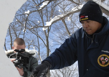 Misawa Navy Snow Team Creates 'Ice Anchor'